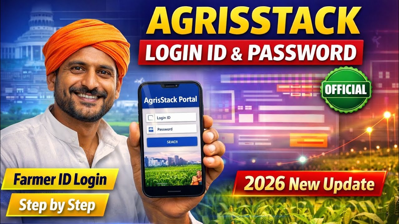 AgrisStack Login ID Password Kaise Banaye | Farmer ID Login Process | Agristack Portal 2026