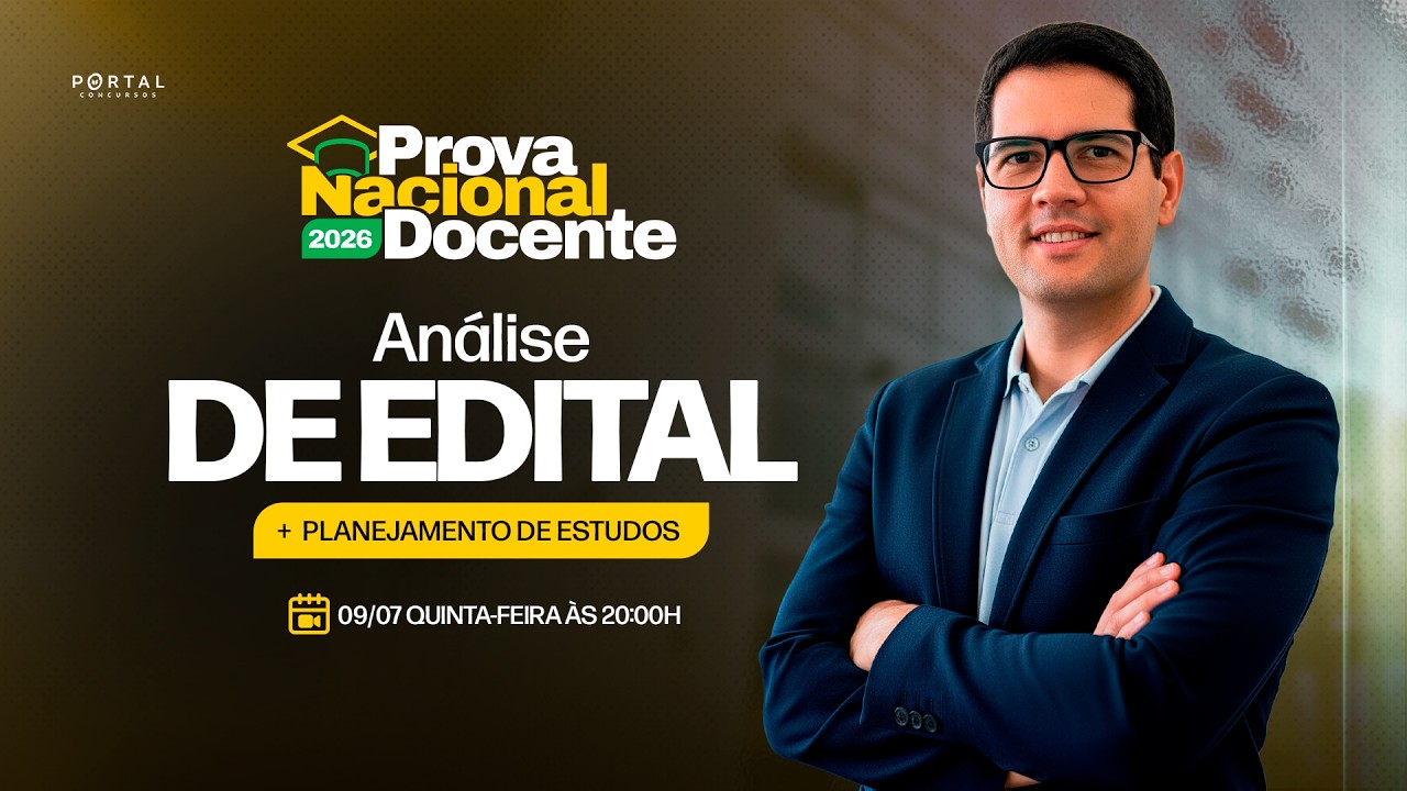 CONCURSO PROVA NACIONAL DOCENTE 2026: ANÁLISE DE EDITAL + PLANEJAMENTO DE ESTUDOS
