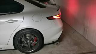 Alfa-Romeo Giulia Quadrifoglio REDSTAR downpipes cold start and onboard.