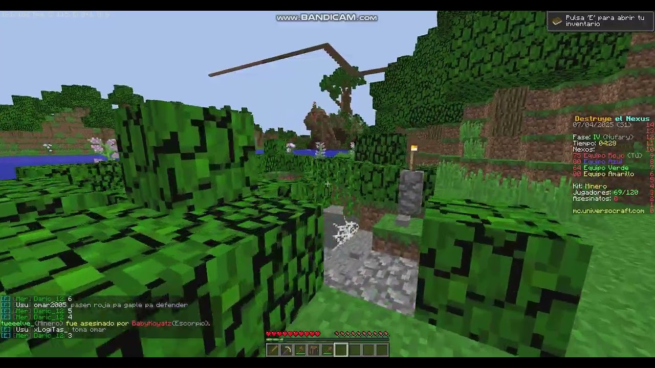 Reporte a un jugador de destruye el nexus universocraft