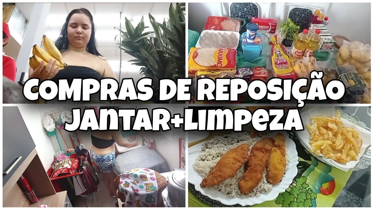 COMPRAS DE REPOSIÇÃO 🛒MINHA MÃE FEZ TILAPIA😍FIZ LIMPEZA NA COZINHA ✨️❤️