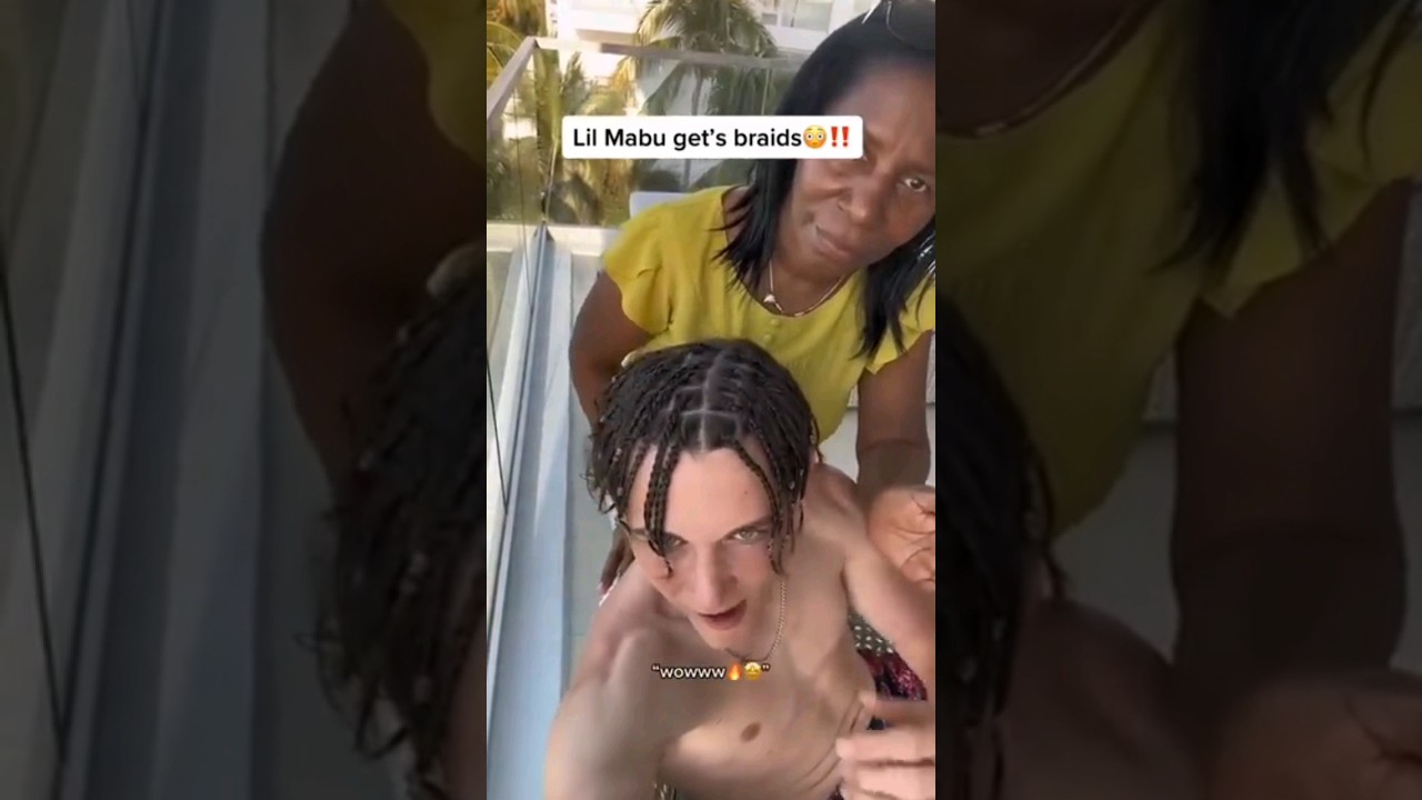 Lil Mabu Gets Braids😳🔥‼️ #lilmabu #viral #viralshorts #bigbraids #haircut #hairstyle #rapper