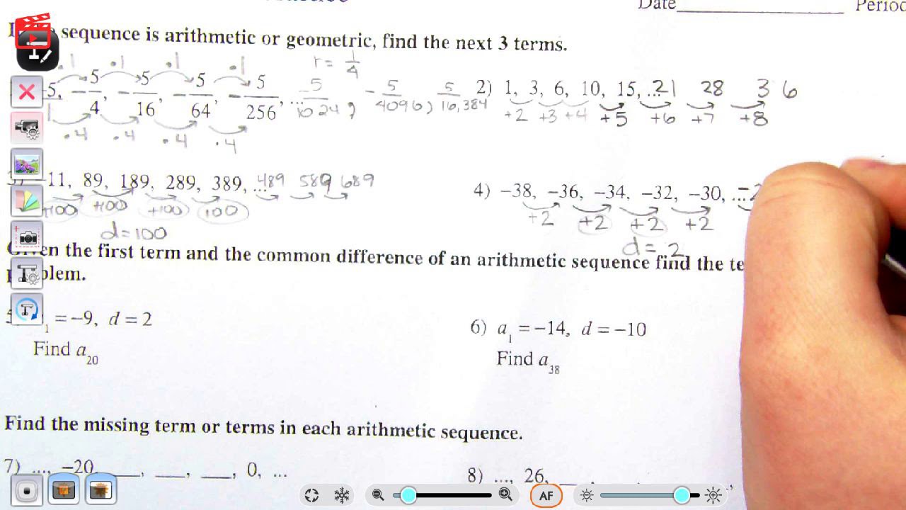 Sequences and Series Review Part 1 IM3 - YouTube