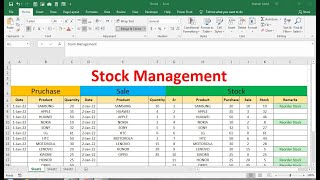how to make stock maintain in excel sheet | stock Management  Software