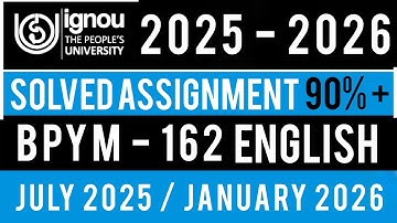 BPYM 162 SOLVED ASSIGNMENT 2026 | BPYM 162 SOLVED ASSIGNMENT 2025-26 IN ENGLISH | BPYM 162