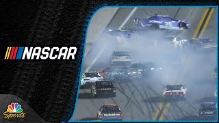 Austin Hill, Trevor Bayne start 11-car wreck on late restart at Daytona | Motorsports on NBC