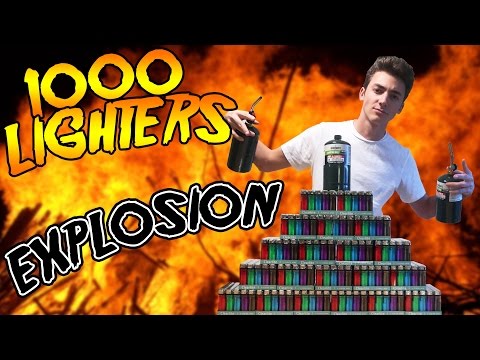 INSANE 1000 LIGHTERS VS FIRE (EXPLOSION) // PROPANE TANK EXPLOSION