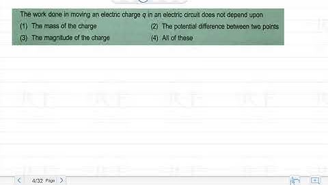 Current electricity question 6: The work done in moving an electric charge q in an electric circuit