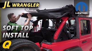 How to Install a Mopar Soft Top on a 2018 and up Jeep Wrangler JL Unlimited  - YouTube