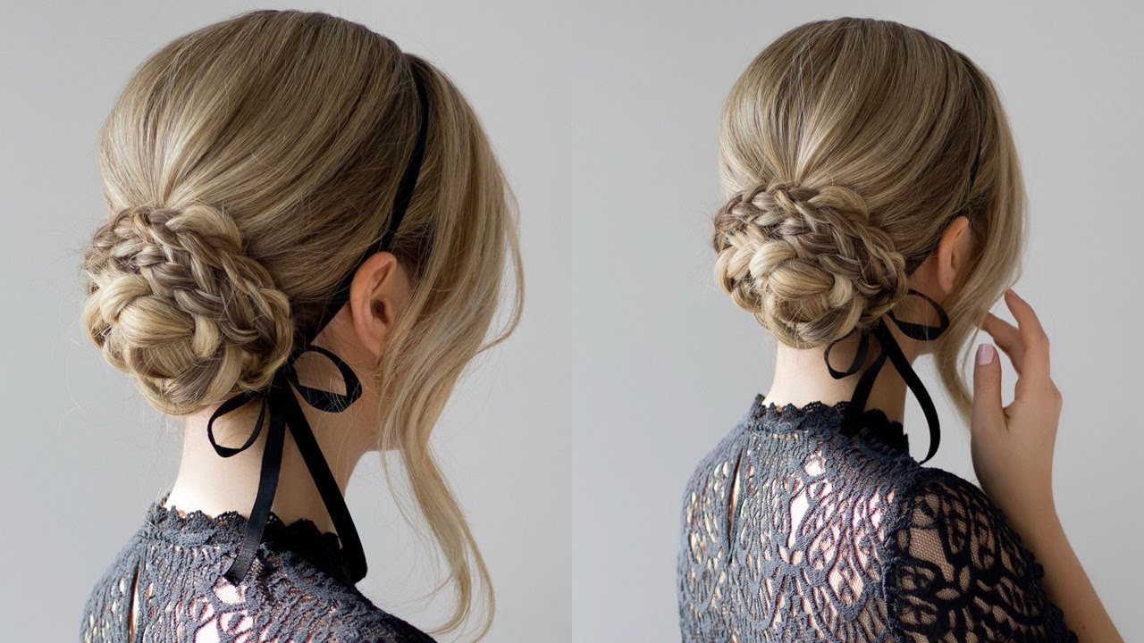 HOW TO: EASY BRAIDED UPDO | HOLIDAY HAIRSTYLES + GIVEAWAY - YouTube