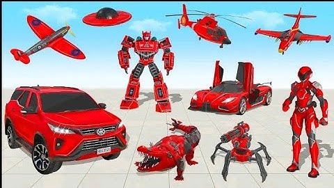 Flying Prado Car Robot Game