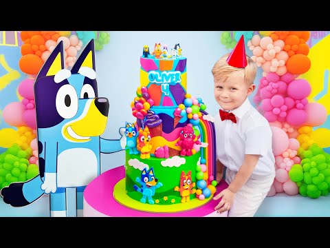 ¡El cuarto cumpleaños de Oliver con temática de BLUEY!