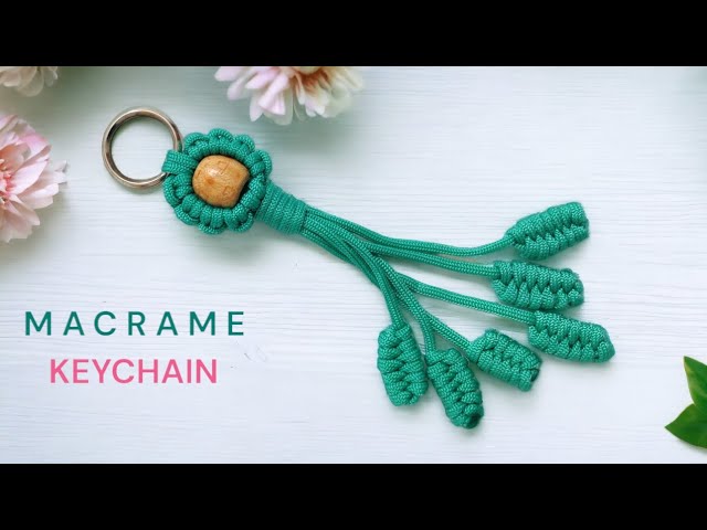 Como hacer llavero 💕 Corazones de Macramé / Macrame hearts keychain 