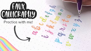 Faux Calligraphy for Beginners | Practice Hand Lettering With Me!