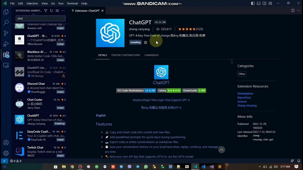 how to add ChatGPT Extension In VS Code #Vscode #chatgpt - YouTube