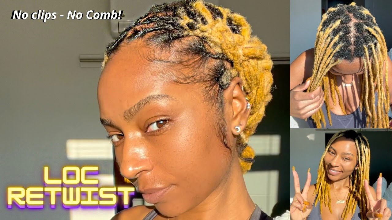 Fast Retwist Without Washing Locs & No Clips, Up-Close In Depth 