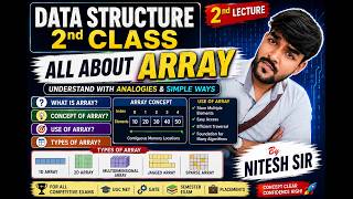 Data Structure 2nd class. What is arrayconcept of arrayuse of arraytypes of array by Nitesh sir