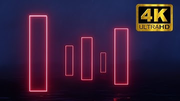 Futuristic Neon Light Shapes | Glowing Geometric Background 4K