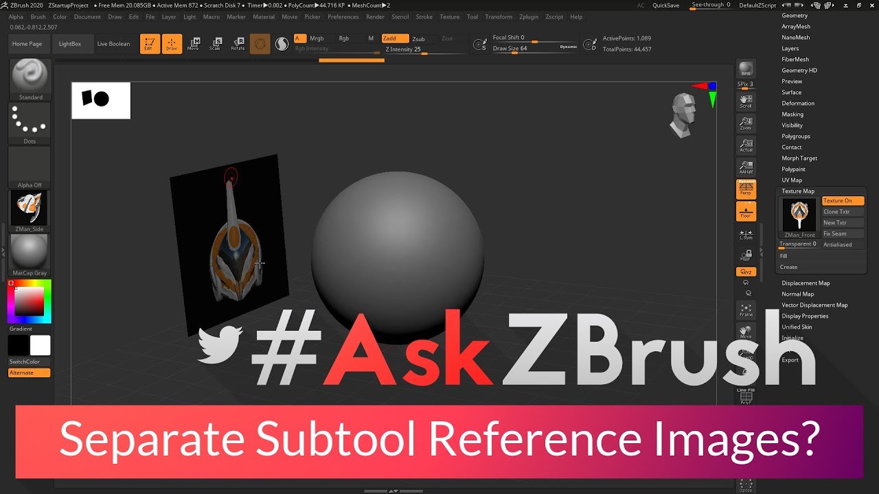 how to import subtool into new zbrush