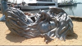 The Awakening Sculpture Statue Of Giant Man Escaping From Sand National Harbor Maryland Youtube