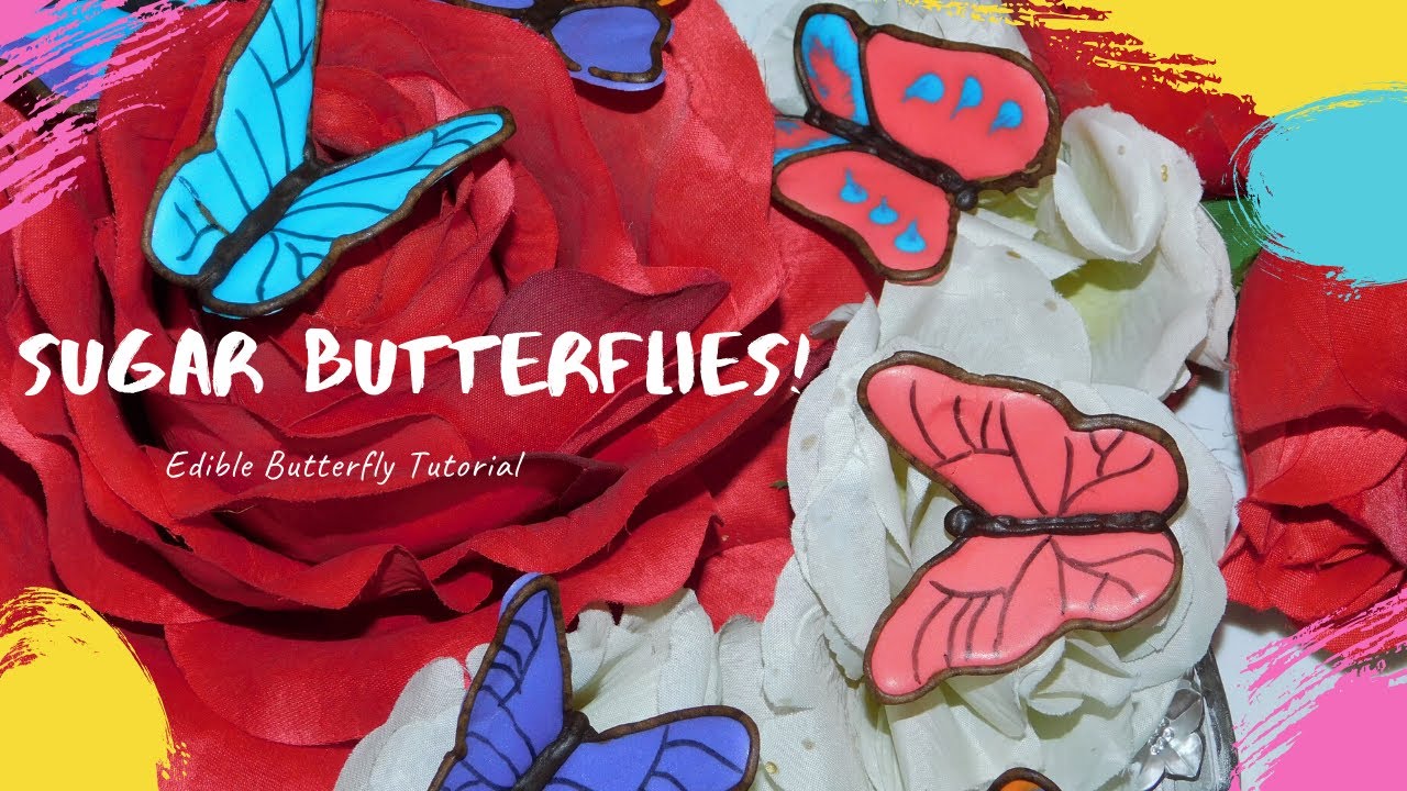 Sugar Butterflies Tutorial Edible Butterflies for Cake Decor YouTube