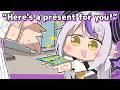 Laplus gives AZKi and Kanata character cards.【Animated Hololive/Eng sub】【AZKi/Kanata/Laplus】