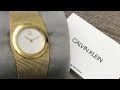 Calvin klein impulsive white dial gold tone mesh ladies watch k3t23526 unboxing unboxwatches