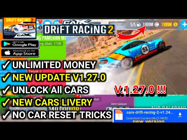 carx drift racing 2 mod apk unlimited money latest v1.27.0 unlock cars  DINERO INFINITO Y NIVEL TODO 