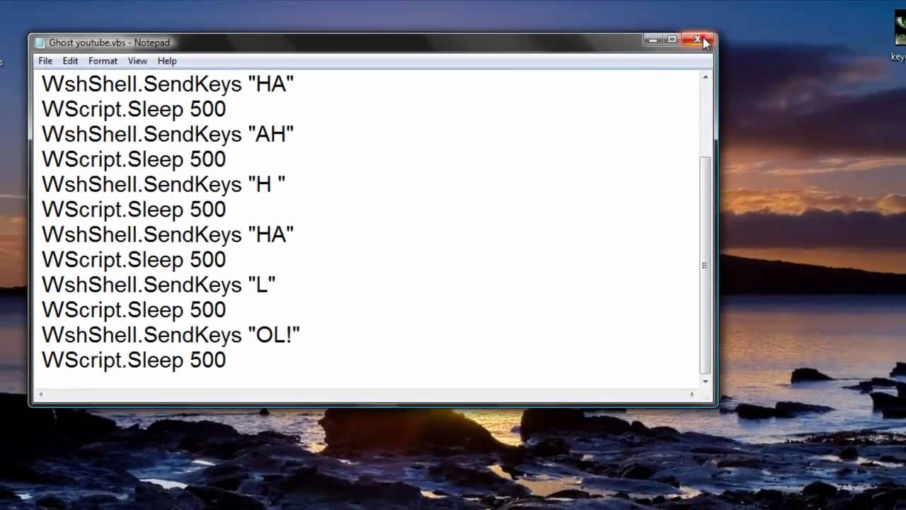 ghost typing with vbs codes hd youtube vbs format