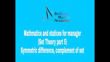 Set Theory part 5 (symmetric difference , complement of set )