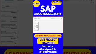 SAP SuccessFactors LMS Training Online Tutorial Class 13 16th March 2026 #sapsuccessfactorstraining