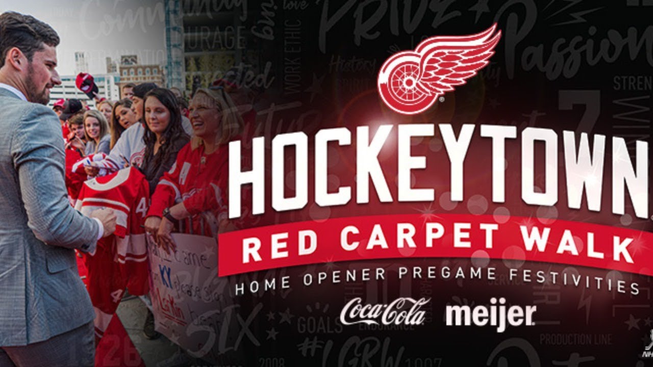 Hockeytown Red Carpet Walk Detroit Red Wings Home Opener YouTube