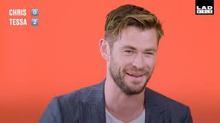 Chris hemsworth and Tessa Thompson play funny mimicry games. #Hollywood #MIB