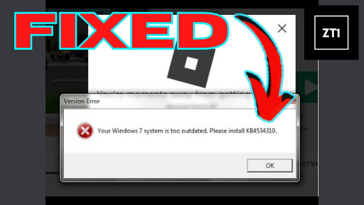 Roblox Your Windows 7 System is Too Outdated. Please install KB4534310  *Easy Fix* (2023) 