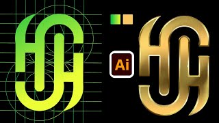 H +J+ S Monogram Logo Design Process । Adobe Illustrator Tutorial #logo #adobeillustratortutorial