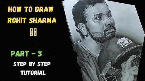 Draw Rohit Sharma Step By Step Shading | Face, Clothes, Helmet  Part-3
