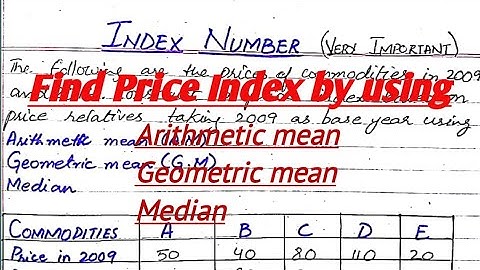 How to find Index Number by using A.M, G.M & Median|| Index Number statistics