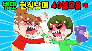 🌈현실남매 흔한남매 병맛 참교육 40분 모음ㅋㅋㅋ 사이다툰/참교육/영상툰