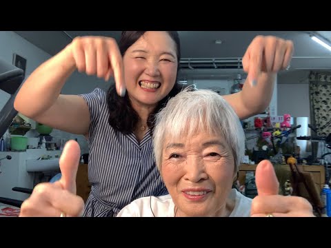 【ASMR】私の母にメイクアップしてみた?まさよし兄の美容室で❤️To my mother makeup??at lipstick channel?