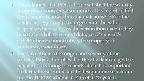On the Knowledge Soundness of a Cooperative Provable Data Possession Scheme in Multicloud Storage