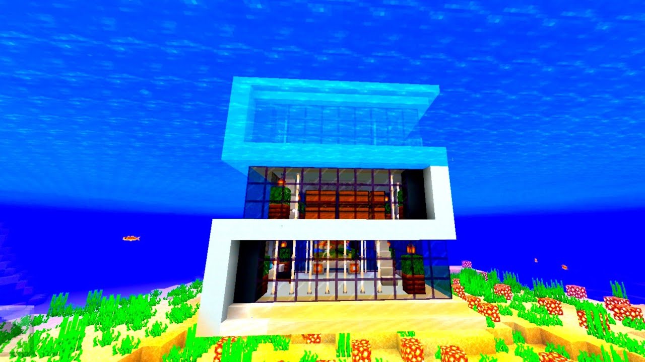 Minecraft Underwater Modern House Tour How To Build A Underwater