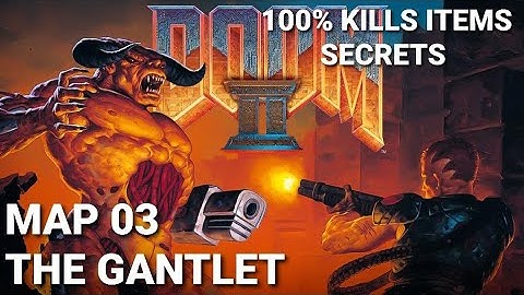 Doom 2 PS1 MAP 3 The Gantlet UV Playthrough 100% Kills Items Secrets