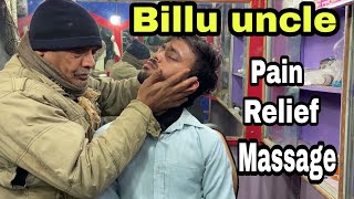 Neck pain relief massageHead massage with tapping sound by Indian village barber  billubarber//asmr