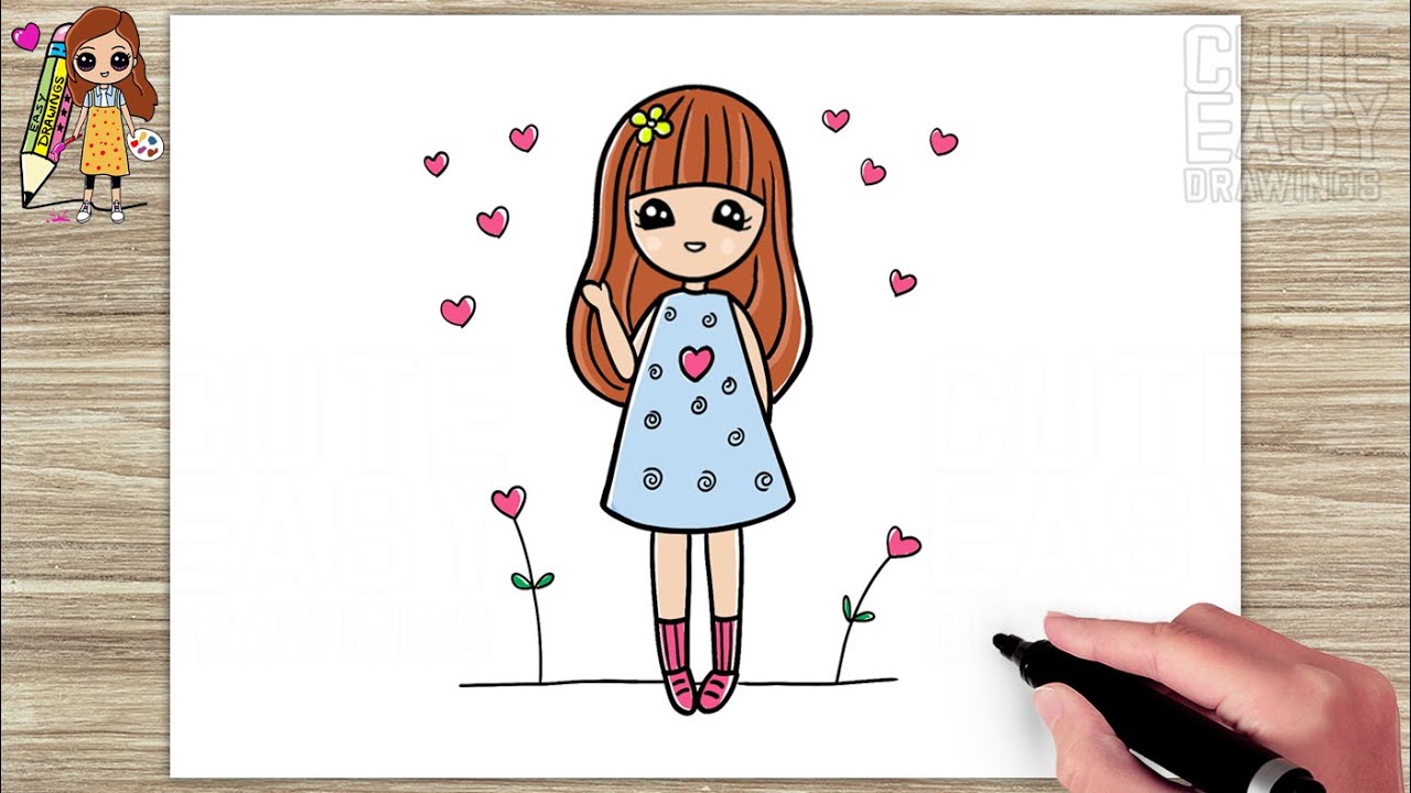 Barbie Bailarina Colorea Dibujos - Cute Doll Drawing Easy | Full Size PNG  Download | SeekPNG