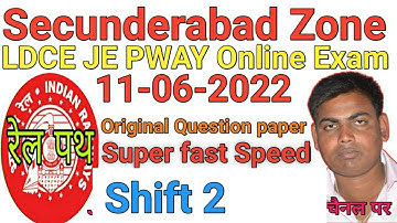 Secunderabad Je pway online original Question Shift 2 Analysis 11.06.2022 !! SCR Railway @𝐑𝐚𝐢𝐥 𝐏𝐚𝐭𝐡