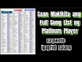 Platinum Karaoke Full Songlist