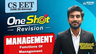 Cseet Management Revision | Functions of Management | June/Oct 26 | CS Balgopal Sir