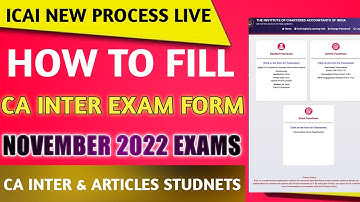 CA INTER EXAM FORM PROCESS : HOW TO FILL CA NOVEMBER 2022 INTER EXAM FORM IN SSP| ICAI INTERMEDIATE