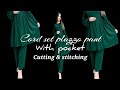 Cord set pant cutting stitching||Co-ord set pocket pant cutting stitching|| Co ord set full tutorial