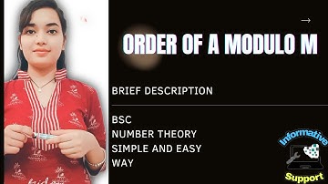 Order of a Modulo m | Number Theory | B.Sc. Math | Explained with Examples